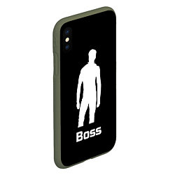 Чехол iPhone XS Max матовый Boss of the gym on black, цвет: 3D-темно-зеленый — фото 2