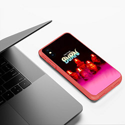 Чехол iPhone XS Max матовый Deep Purple - Burn, цвет: 3D-красный — фото 2