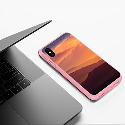 Чехол iPhone XS Max матовый Закат в горах, цвет: 3D-баблгам — фото 2