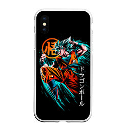 Чехол iPhone XS Max матовый Сон Гоку, Dragon Ball, цвет: 3D-белый