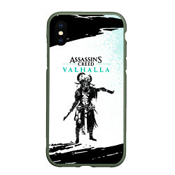 Чехол iPhone XS Max матовый АССАСИН КРИД ASSASSINS CREED VALHALLA Z, цвет: 3D-темно-зеленый