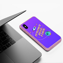 Чехол iPhone XS Max матовый Остановите Землю - Я сойду, цвет: 3D-розовый — фото 2