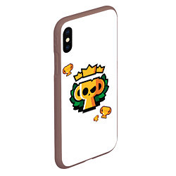 Чехол iPhone XS Max матовый БРАВЛ СТАРС КУБКИ BRAWL STARS, цвет: 3D-коричневый — фото 2