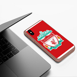 Чехол iPhone XS Max матовый F C LIVERPOOL, цвет: 3D-коричневый — фото 2