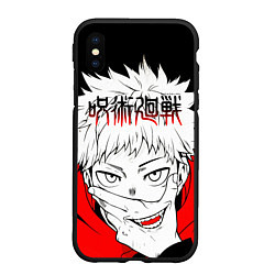 Чехол iPhone XS Max матовый Jujutsu Kaisen, Юдзи Итадори, цвет: 3D-черный