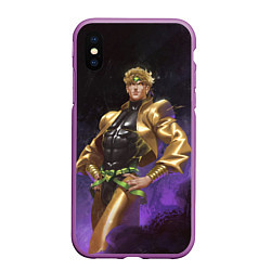 Чехол iPhone XS Max матовый Дио Брандо Космический из ДЖО джо, цвет: 3D-фиолетовый