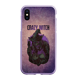 Чехол iPhone XS Max матовый Crazy Witch, цвет: 3D-светло-сиреневый