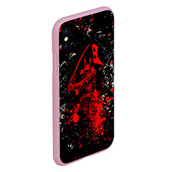 Чехол iPhone XS Max матовый Красный Японский Самурай Samurai, цвет: 3D-розовый — фото 2