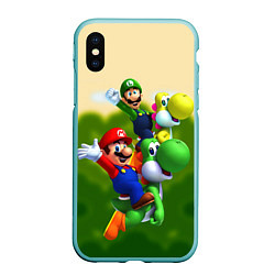 Чехол iPhone XS Max матовый 3DMario, цвет: 3D-мятный