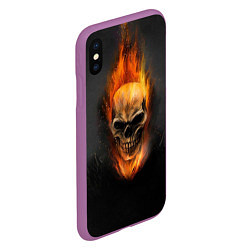 Чехол iPhone XS Max матовый Призрак в огне, цвет: 3D-фиолетовый — фото 2