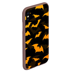 Чехол iPhone XS Max матовый ЛЕТУЧИЕ МЫШИ НОЧЬ ХЕЛЛОУИН HALLOWEEN NIGHT BATS, цвет: 3D-коричневый — фото 2