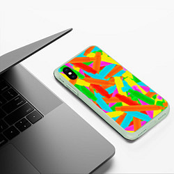 Чехол iPhone XS Max матовый Фон Цветные трубки Pop Tubes, Поп тубус, цвет: 3D-салатовый — фото 2