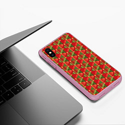 Чехол iPhone XS Max матовый Новогодний Дизайн, цвет: 3D-розовый — фото 2