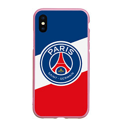 Чехол iPhone XS Max матовый Paris Saint-Germain FC, цвет: 3D-розовый