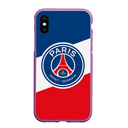 Чехол iPhone XS Max матовый Paris Saint-Germain FC, цвет: 3D-фиолетовый