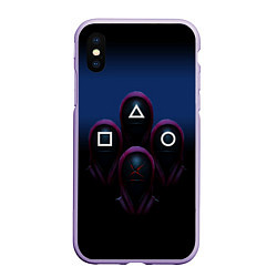 Чехол iPhone XS Max матовый GUARDS SQUID GAME, цвет: 3D-светло-сиреневый