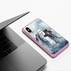 Чехол iPhone XS Max матовый РАДУГА 6 ОСАДА СОЛДАТЫ ЗИМА, цвет: 3D-розовый — фото 2