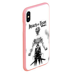 Чехол iPhone XS Max матовый Эрен и Титан Атака титанов, цвет: 3D-баблгам — фото 2