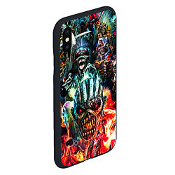 Чехол iPhone XS Max матовый Iron Maiden allover, цвет: 3D-черный — фото 2