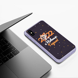 Чехол iPhone XS Max матовый С Новым Годом 2022!, цвет: 3D-светло-сиреневый — фото 2