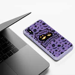Чехол iPhone XS Max матовый Хэллоуин 2021 Halloween 2021, цвет: 3D-светло-сиреневый — фото 2