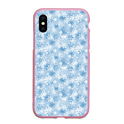 Чехол iPhone XS Max матовый Морозное Снежное Утро, цвет: 3D-розовый