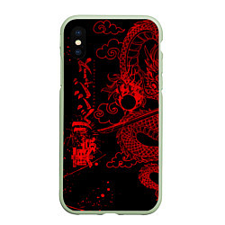 Чехол iPhone XS Max матовый ТОКИЙСКИЕ МСТИТЕЛИ КРАСНЫЙ ДРАКОН, цвет: 3D-салатовый