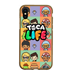 Чехол iPhone XS Max матовый Toca Life: Faces, цвет: 3D-коричневый