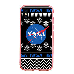 Чехол iPhone XS Max матовый НАСА НОВЫЙ ГОД, цвет: 3D-баблгам