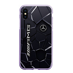 Чехол iPhone XS Max матовый Mercedes AMG 3D плиты, цвет: 3D-светло-сиреневый