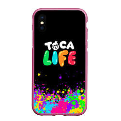 Чехол iPhone XS Max матовый Toca Life, цвет: 3D-малиновый