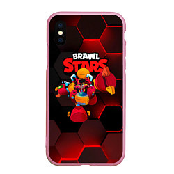 Чехол iPhone XS Max матовый Meg BrawlStars 3D, цвет: 3D-розовый