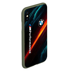 Чехол iPhone XS Max матовый BMW M PERFORMANCE NEON БМВ М НЕОН, цвет: 3D-темно-зеленый — фото 2