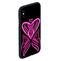 Чехол iPhone XS Max матовый Бабочка любви, цвет: 3D-черный — фото 2