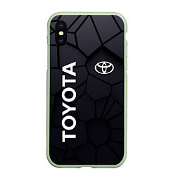 Чехол iPhone XS Max матовый Toyota 3D плиты, цвет: 3D-салатовый