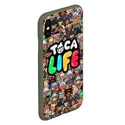 Чехол iPhone XS Max матовый Toca Life, цвет: 3D-темно-зеленый — фото 2