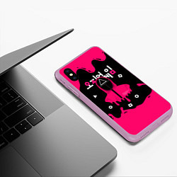 Чехол iPhone XS Max матовый Игра в кальмара стража под прикрытием, цвет: 3D-сиреневый — фото 2