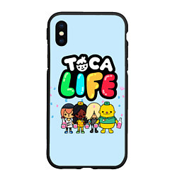 Чехол iPhone XS Max матовый Toca Life: Logo, цвет: 3D-черный