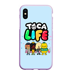 Чехол iPhone XS Max матовый Toca Life: Logo, цвет: 3D-сиреневый