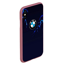 Чехол iPhone XS Max матовый BMW разряд молнии, цвет: 3D-малиновый — фото 2