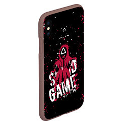 Чехол iPhone XS Max матовый SQUID GAME ИГРА В КАЛЬМАРА БРЫЗГИ КРАСОК,, цвет: 3D-коричневый — фото 2