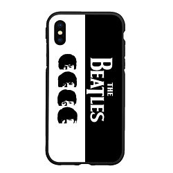 Чехол iPhone XS Max матовый The Beatles черно - белый партер, цвет: 3D-черный