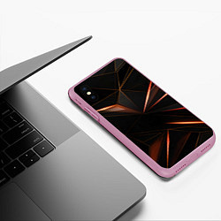 Чехол iPhone XS Max матовый Геометрическая абстракция, цвет: 3D-розовый — фото 2