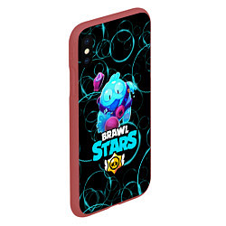 Чехол iPhone XS Max матовый Brawl Stars Сквик Squeak, цвет: 3D-красный — фото 2