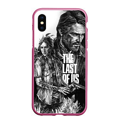 Чехол iPhone XS Max матовый THE LAST OF US ЧЁРНО БЕЛЫЙ, цвет: 3D-малиновый