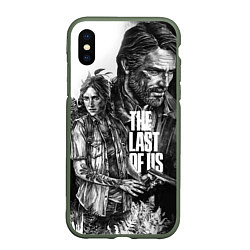 Чехол iPhone XS Max матовый THE LAST OF US ЧЁРНО БЕЛЫЙ, цвет: 3D-темно-зеленый