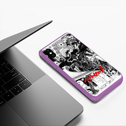 Чехол iPhone XS Max матовый АНИМЕ БЕРСЕРК BERSERK, цвет: 3D-фиолетовый — фото 2