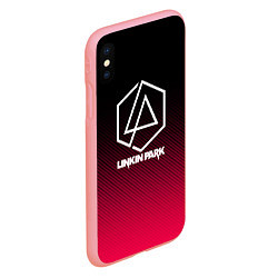 Чехол iPhone XS Max матовый LINKIN PARK LOGO CARBON, цвет: 3D-баблгам — фото 2