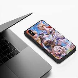 Чехол iPhone XS Max матовый Genshin impact день рождение, цвет: 3D-черный — фото 2