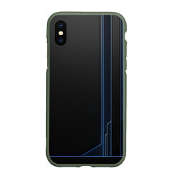 Чехол iPhone XS Max матовый Сдвиг, цвет: 3D-темно-зеленый